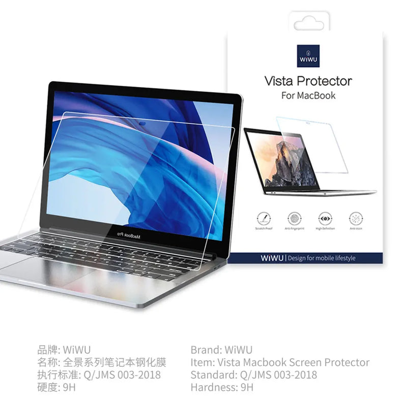 WIWU Screen Protector for MacBook Air 13.6 15.3 A2941 A2681 A2289 A2251 A2179 Air 13 M1 A2337 HD Clear Film Screen Protection