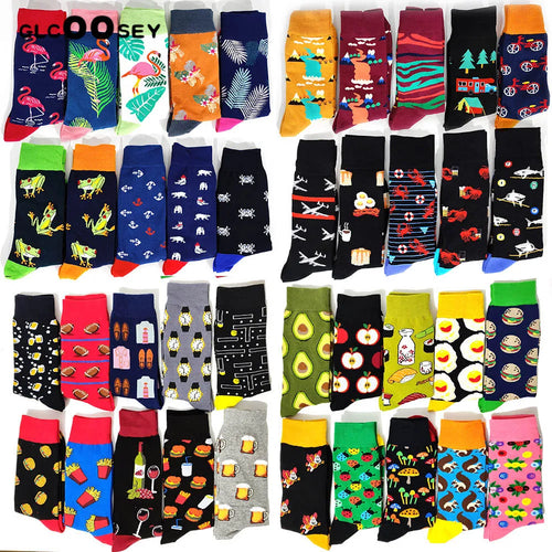 5 Paar/Packung Lustige Neuheit Herren Baumwollsocken Cartoon Lässig Hip Hop Kreativ Weich Bequem Divertido Hombre Calcetines