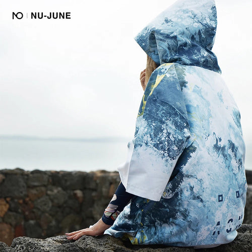 Nu-June Beach Hooded Changing Robe Swimming Towels Quick Dry Sunscreen Outdoor Adult Bath Towel Poncho Microfiber Surf Swimsuit