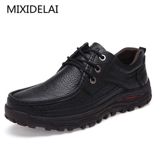 MIXIDELAI Marke Herrenschuhe Handgemacht Hochwertige Echtleder Schuhe Slipper Bequem Business Herren Freizeitschuhe Große Größe 47 48