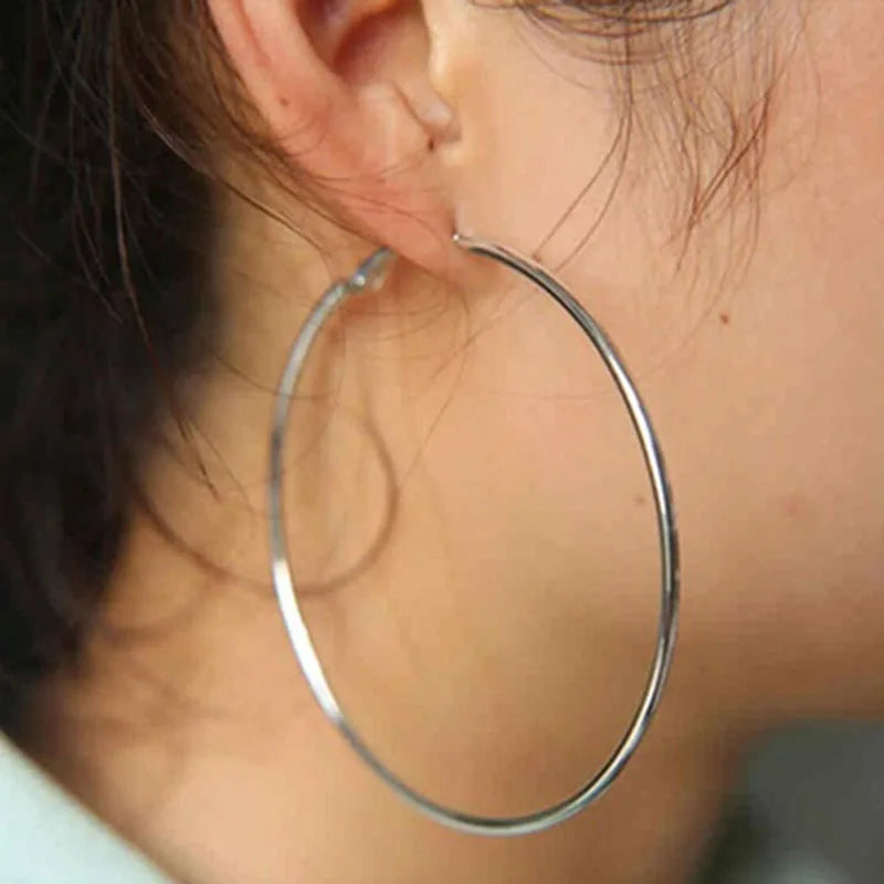Women 3-10cm Small Big Circle Hoop Earrings Statement Ear Ring Fashion Jewelry Gift Nightclub DJ 2020