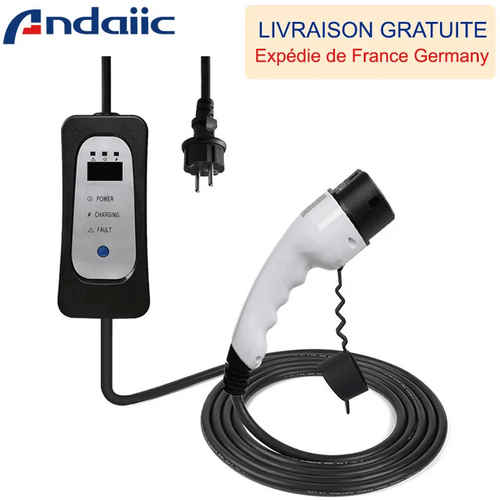 EV Charger Type 1 Type 2 Mode 2 Level 2 EVSE for Electric Car Current Adjustable 5 Meters 10 Meters