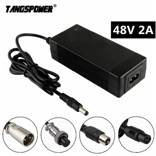 84W 48V 2A Lead Acid Battery Charger – Silent Smart Charger for 57.6V E-Bike & 4x14.4V Battery Packs (CE/FCC Certified)