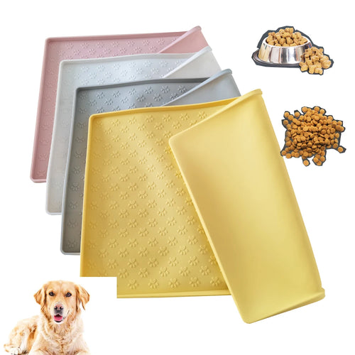 Silikon-Haustierfutternapfunterlage Hund Katze Napfunterlage für Welpen Hundenapfunterlage Wasserdichte rutschfeste Haustierfutterunterlage Haustierausscheidungsunterlagen