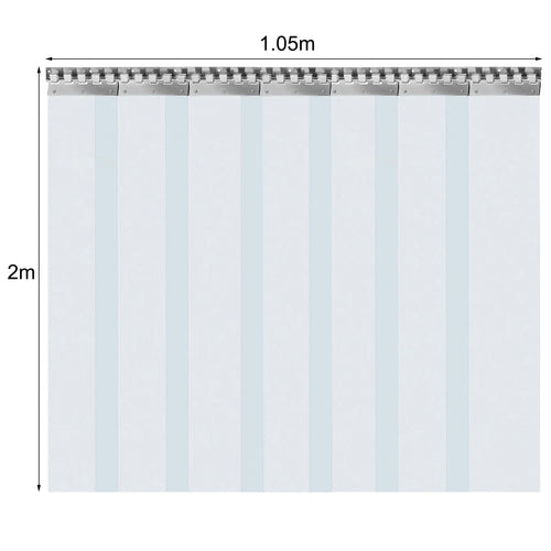 7X PVC Strip Curtain Plastic Soft Freezer Room Door Curtain Kit Hanging 18cm X2m Air-Conditioning Heat Insulation