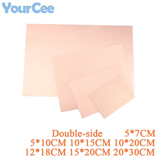 Double Side PCB 20*30CM 15*20 12*18 10*20 10*15 5*10 5*7CM Epoxy Fiber Copper Clad Plate Laminate Laminating DIY Electronic