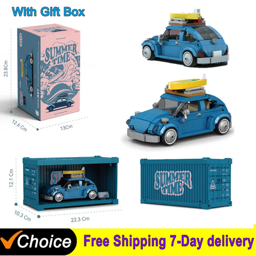 NEUHEIT Kreatives Modell Klassischer Käfer Auto Dekoration Bausteine Steine Moc Kit Set Stadtauto DIY Spielzeug für Jungen Geschenke mit Box