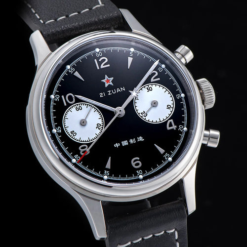 1963 Panda Pilot Chronograph Watch Men 40mm Air Force Sapphire Senior ST1901 Mechanical Wristwatches Retro Clock Reloj Hombre