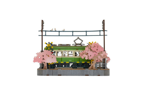 Robotime Rolife Sakura Journey Holzauto zum Zusammenbauen, umweltfreundliches 3D-Holzpuzzle für Kinder, lustiges Spielzeug, Bausteinsätze
