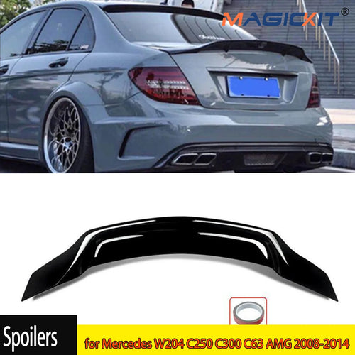 Duckbill RT Style Kofferraumspoilerlippe Glanzschwarz für 2008-2014 Mercedes Benz W204