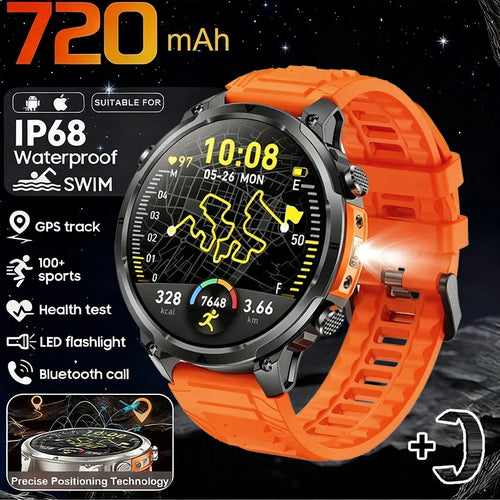 The Milestone Recon | 1.7'' HD GPS Military Smartwatch with Flashlight