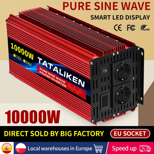 Tataliken Pure Sine Wave Power Inverter | DC 12V to AC 220V/230V Converter