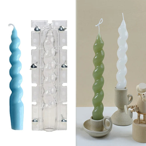 Spiral Pillar Candle Molds Easy Demoulding DIY Candle Mould Is Used To Make High Light Boutique Candle Mould for Home Decor