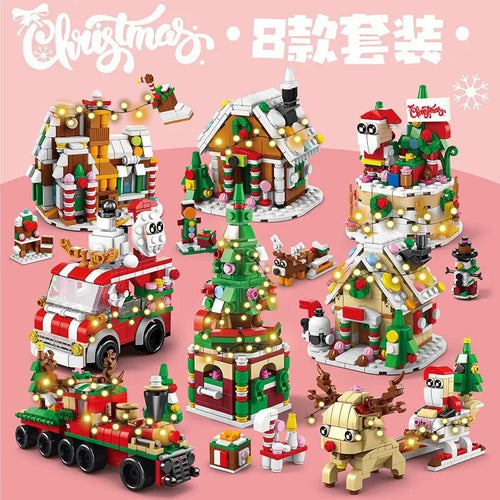 Weihnachtsdorf-Bausatz Baumhaus Mini-Bausteine Bausteine Spielzeug für Kinder Mädchen 7 bis 10 Jahre Erwachsene Baustein Jungen Geschenk