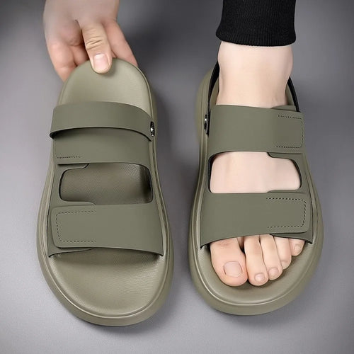 Sandals for Men 2026 New Summer Breathable Soft Bottom Casual Anti Slip Wear Beach Shoes Dual Purpose Driving Slippers Sandals