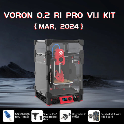 Voron 0.2 R1 V1.1 Pro Corexy 3d Printer Upgraded Kit with Catalyst Kit V2.0 and M36 Motherboard Sailfish High flow Hotend
