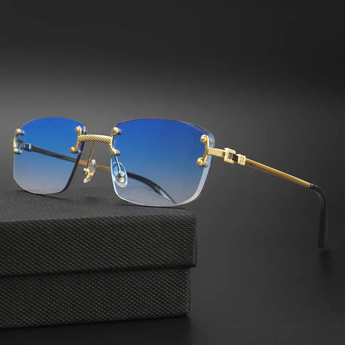The Feather Frame | Rimless Gradient Square Sunglasses UV400