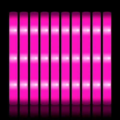 30er-Pack leuchtende Schaumstoffsticks für Hochzeiten, rosa Schaumstoffstick zum Leuchten, 3 Modi blinkender Leuchtstab, Geburtstags-Osterparty-Zubehör, individuell anpassbar