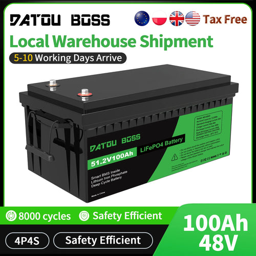 Ddtouboss 48v Lithium Battery 100Ah Peak Discharge Current 500A With Smart BMS Use for Inverters PV RV