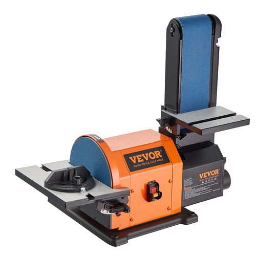 SucceBuy Band- und Tellerschleifer-Kombination mit 5A/4.3A/2.5A Induktionsmotor Schleifmaschine Holzbearbeitung Entgratungs-Schleifer-Kombination Tisch