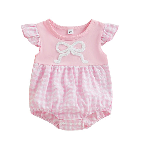 Mein erstes Oster-Baby-Mädchen-Outfit – Süßer Hasen-Strampler, Neugeborenen-Body mit Kragen und Smok-Details, Sommerkleidung
