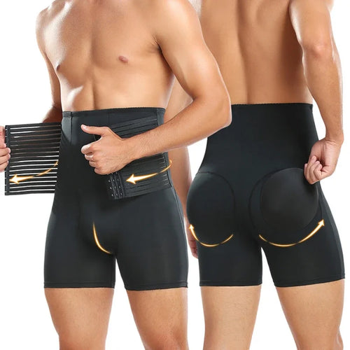 Shaper Shapewear Control Pants for Men Fitness Waist Trainer Corset Body Shaper Padded Panties Slimmer Thigh Breathable Slimmer