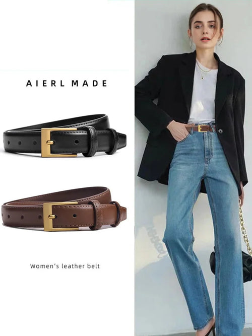 Women's Belt Fashion High-quality Pin Buckle Belt Genuine Luxury Soft PU Leather Belt Women Pair with Pants Jeans,For Ideal Gift