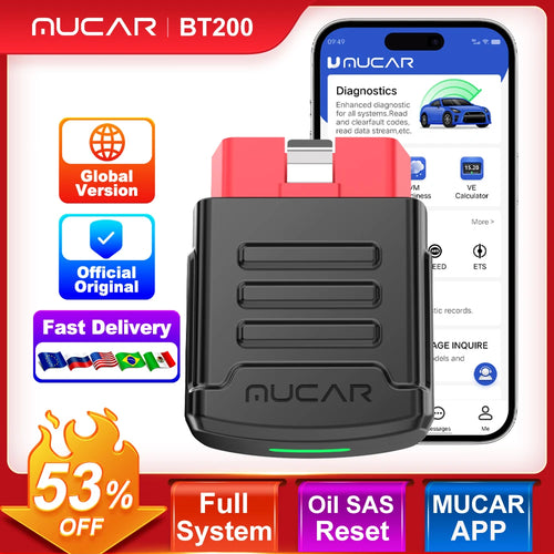 MUCAR BT200 / BT200 Pro OBD2 Scanner Auto Volles System Diagnose Lebenslang Kostenlose Öl-SAS-Reset Kostenlose 1 Jahr Autodiagnosetools