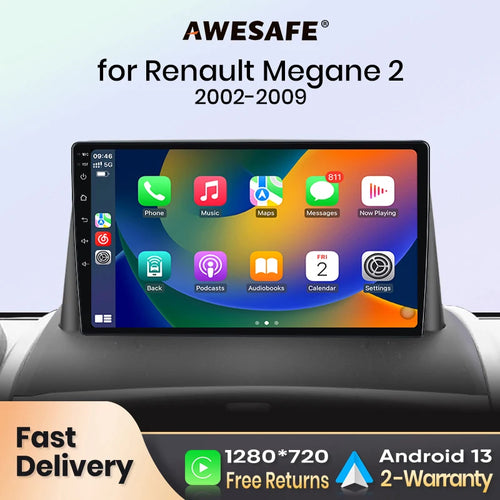 AWESAFE PX9 Car Radio Autoradio for Renault Megane 2 2002 - 2009 Wireless Carplay Screen Android Auto Stereo GPS Navi FM RDS