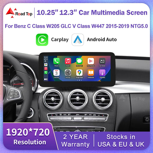 Linux Touchscreen für Mercedes Benz W205 GLC C V-Klasse W447 2015-2019 GPS mit Wireless Carplay Android Auto Auto Multimedia