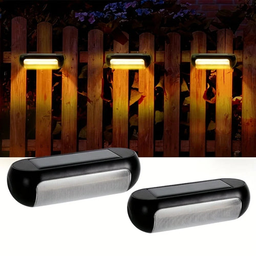 LED Solar Step Lights with 2 Lighting Modes - Longer Battery Life, Compact & Durable, IP65 Waterproof for Stairs, Fences, Walls