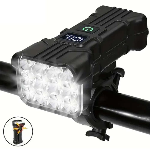 The Night Beacon | 12-LED Rechargeable Bike Front Light with Horn
