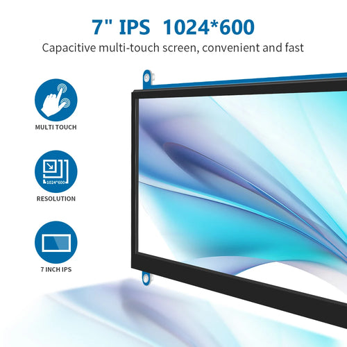 Raspberry Pi Touchscreen Monitor 7 inch HDMI Screen Display 1024x600 Compatible with AIDA Ras Pi 4 3B+ 3B 2B BB Black Banana Pi