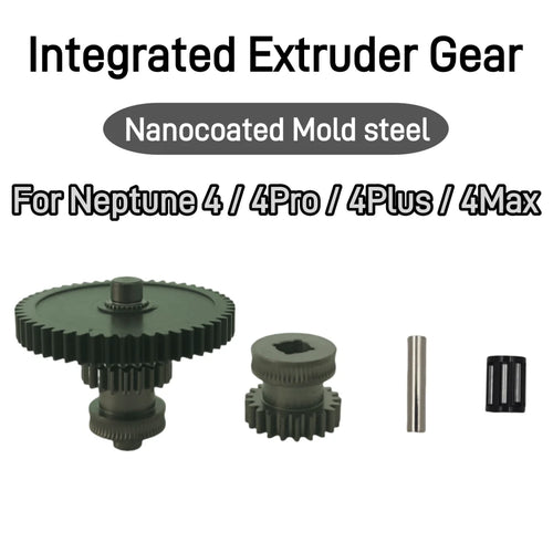 Für ELEGOO Neptune 4/Pro/Plus/Max Nanobeschichteter Werkzeugstahl Integriertes Extruderzahnrad CNC Präzises Druck-Kit 3D-Drucker Ersatzteile