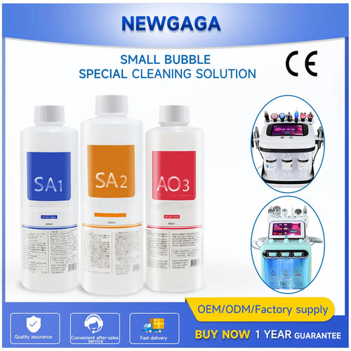 NEWGAGA 3pcs Water Facial Skin Care Face Serum Aqua Peeling Solution 400ml For Facial Machine Deep Cleaning Skin Rejuvenation