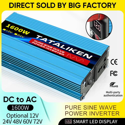 Car Inverter DC 48V to AC 220V 50HZ High Power Pure Sine Wave 6000W 7000W 8000W Converter Solar With LED Transformer