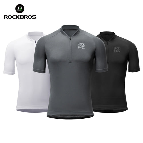 ROCKBROS Men Cycling Jersey Summer Breathable MTB Road Bicycle T-shirts Quick Dry Sports Run Short Sleeve T-shirt Bike Tops