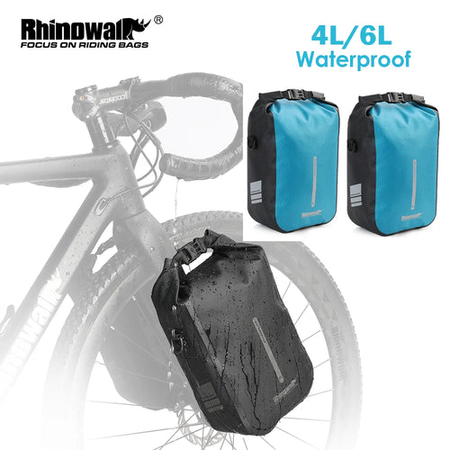 Rhinowalk Fahrradtasche für Gabel Schnellverschluss Fahrradtasche Wasserdicht 4-6L Elektroroller Tasche Fahrrad Fronttasche Fahrradzubehör