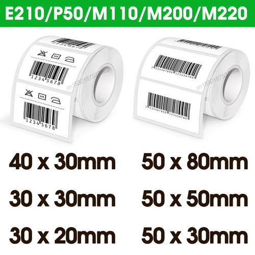 Mixed Size Marklife P50 Thermal Paper Self-Adhesive Label Sticker Compatible for M110 M220 M200 Printer 50*80mm 50*30mm 40*30mm