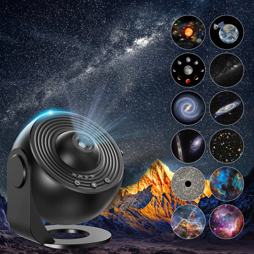 Sternenprojektor, 13-in-1 Planetarium-Galaxie-Projektor, 360°-Drehung, leises Design, HD-Bild und Timer für Schlafzimmer, Geburtstag, Weihnachtsdeko