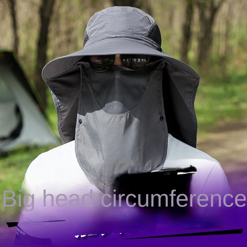60-65cm Big Head Unisex Men Women Fisherman Hat Fat Man Big Number Neck Protector Face Shading Sunscreen Hat Leisure Travel Hat