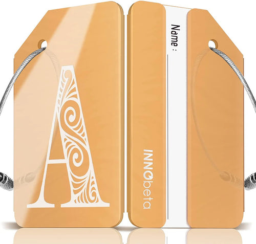 Initial Stainless Steel Luggage Tags (Rose Gold)