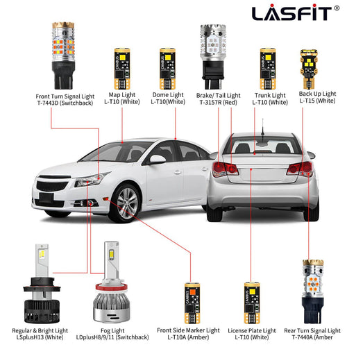 2011-2015 Chevrolet Cruze H13 LED-Lampen Außeninnenbeleuchtung