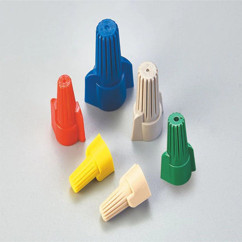 WAHSURE 50 PCS WINGED WIRE NUTS EASY TWIST-ON ELECTRICAL WIRE CONNECTORS,SPRING INSERT RIBBED CAP22-6 AWG , HOUSEHOLD PURPOSE SET