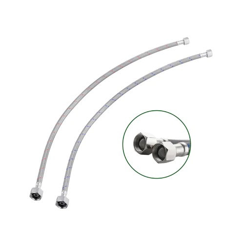 PARLOS Faucet Water Supply Lines with Fliter Screen, 9/16-24 UNEF Brass Connector , 24-Inch Length