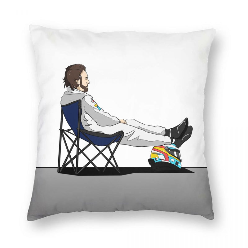 Formula 1 Fernando Alonso Deckchair Pillowcase Polyester Linen Velvet Printed Zip Decor Car Cushion Cover
