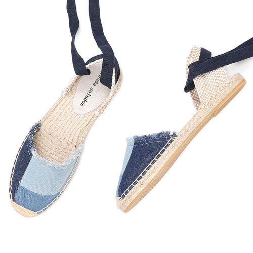 The Provencal | Denim T-Strap Flat Sandal