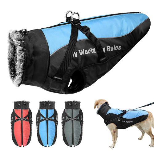 Warme Haustierkleidung Winter verdicken Hundemantelgeschirr für mittelgroße Hunde französische Bulldogge große Hundekleidung Jacke Weste wasserdicht