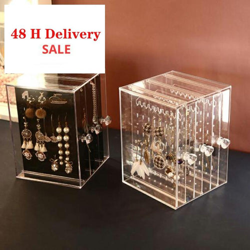 Transparent Jewelry Storage Box Earring Display Stand Storage Box Organizer Drawer Storage Rack Necklace Jewelry Display Cabinet