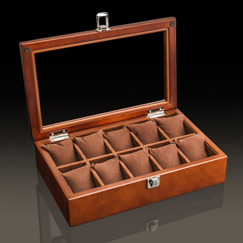 The Keeper | 12-Slot Solid Wood Watch Box with Glass Lid